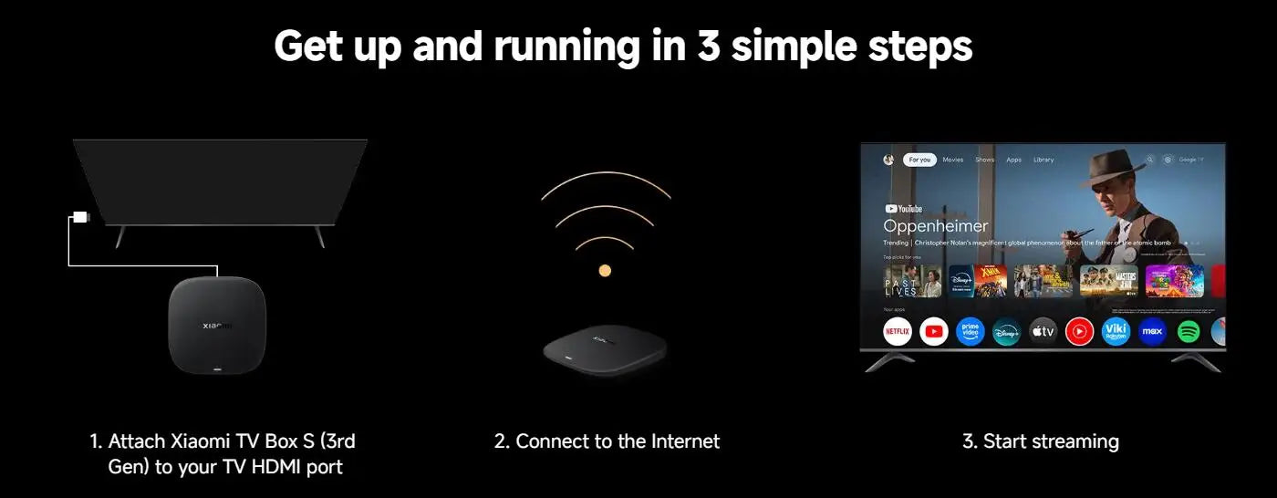 New Xiaomi TV Box S 3rd Gen,Google TV 4K UHD Media Player,Dolby Vision HDR10+ Smart Android TV Box, Google Assistant Set-Top Box