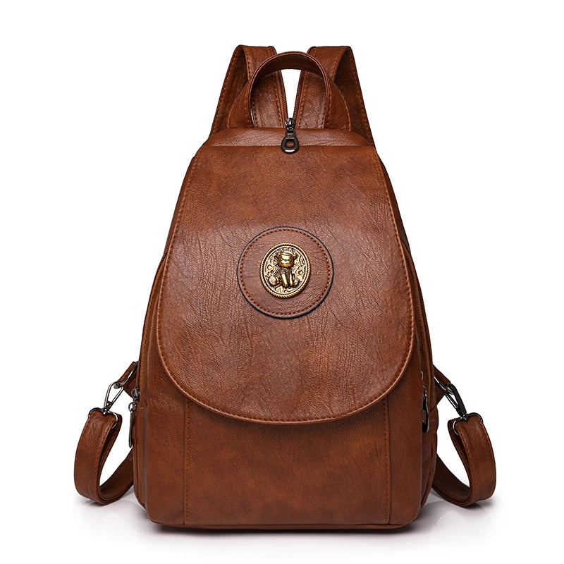 2024 Luxury Leather Large Capacity Backpack – Fashion Designer Travel & Book Bag