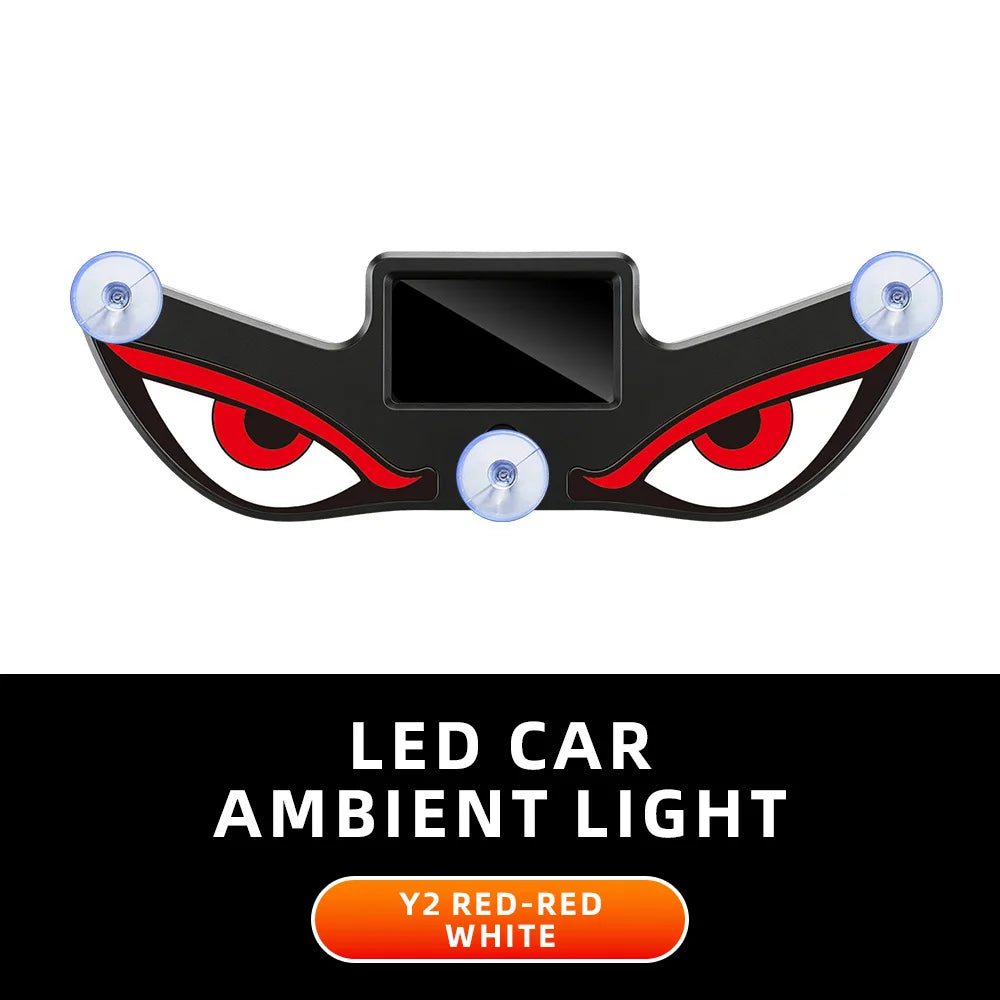 Cool DEMON EYE Ambient Light Solar Powered Breathing Neon Light Car Decoration Rear Windshield Atmosphere Lights Car Accessories