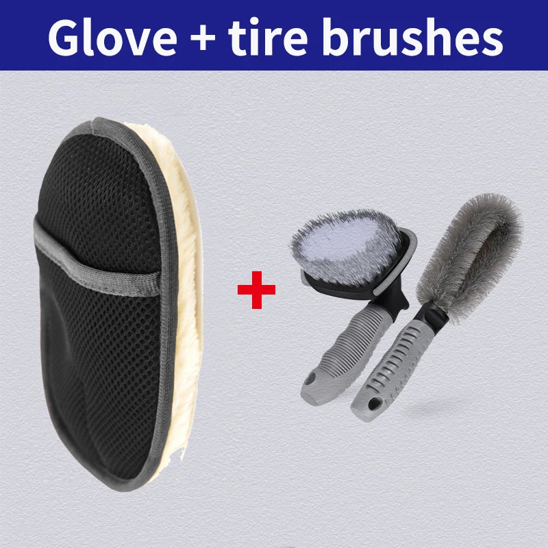 Soft Wool Car Wash Gloves – Plush Cleaning Mitt for Car & Motorcycle Care
