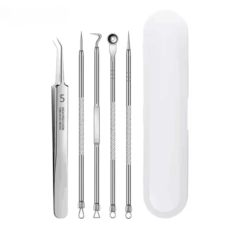 4–11PCS Blackhead Removal Tool Kit – Tweezers & Acne Needle Set