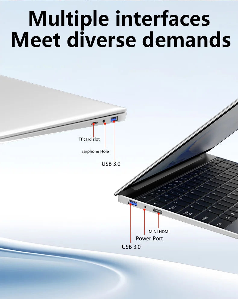 14.1" HD Laptop Intel i7-8650U 32GB RAM 512GB 2TB SSD 5000mAh Battery Windows 11 Pro WiFi 6 Ultra Thin Business Gaming Notebook