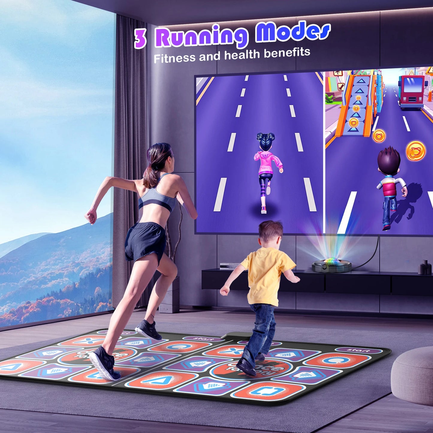 Double Dance Mat for TV – 2 Player Music Game Mat with Controllers