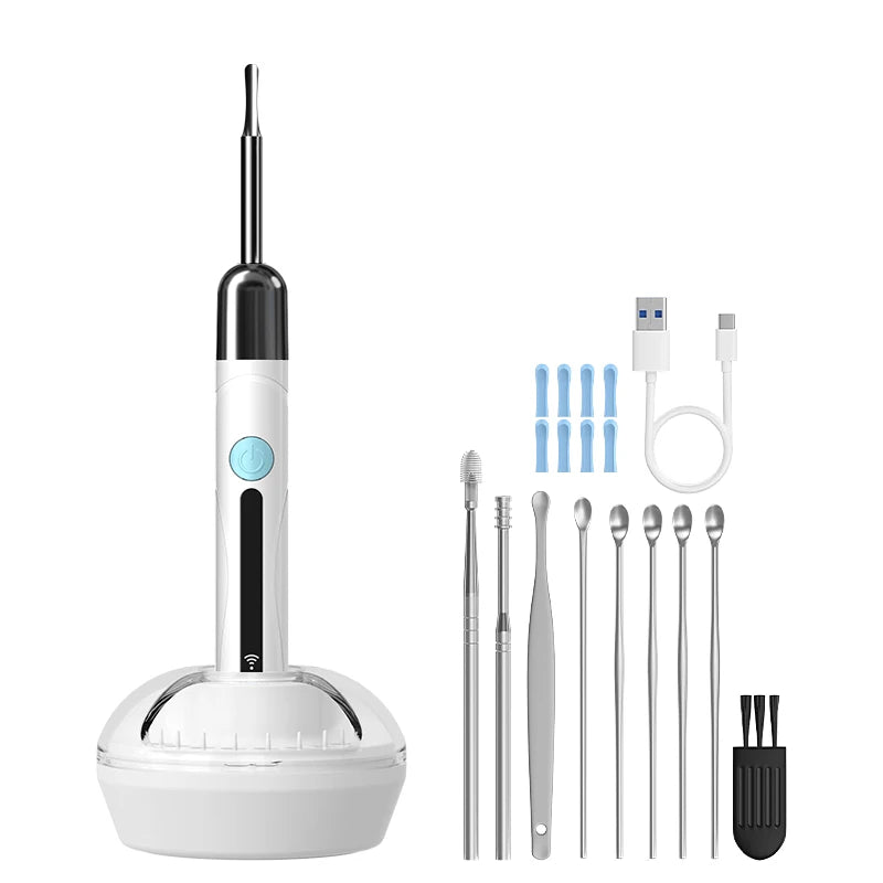 WiFi Endoscope 4.2mm 1080P Ear Picker Camera with Ear Spoon Base for iOS/Android Ear Cleaning Otoscope with Ear Wax Removal Tool