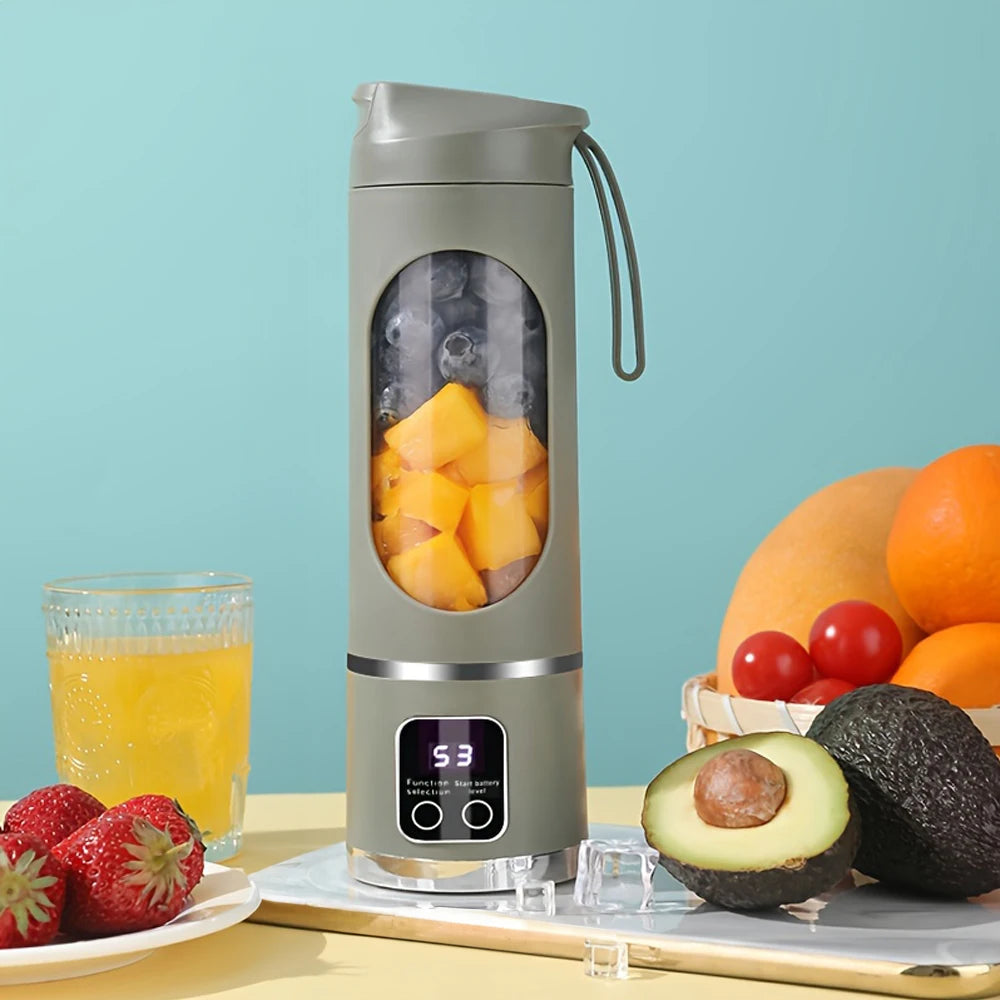 Portable Electric Juicer 450ml – USB Rechargeable Mini Blender Bottle for Travel & Home