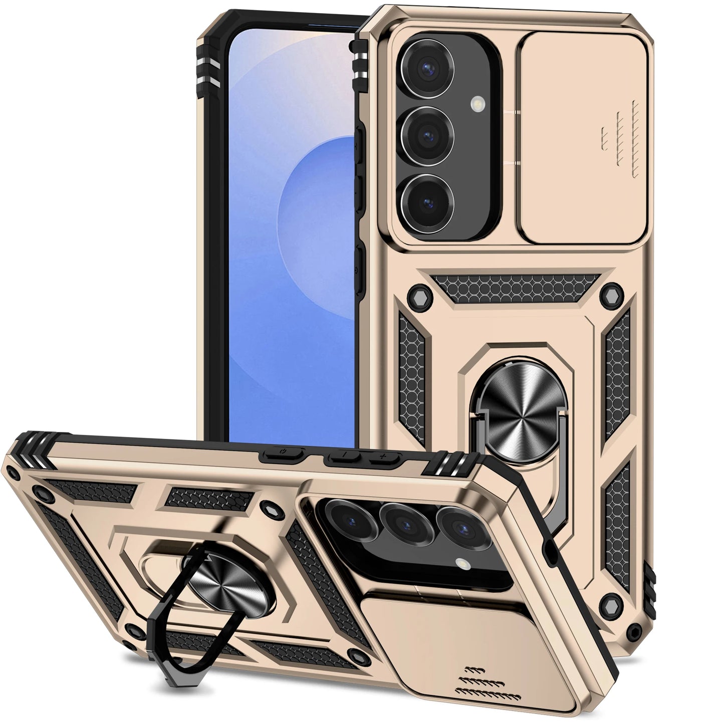 Armor Case For Samsung Galaxy S25 FE S25Edge A17 A07 A56 A26 A36 A16 A06 S25FE Coque Ring Holder Shockproof Lens Protect Cover