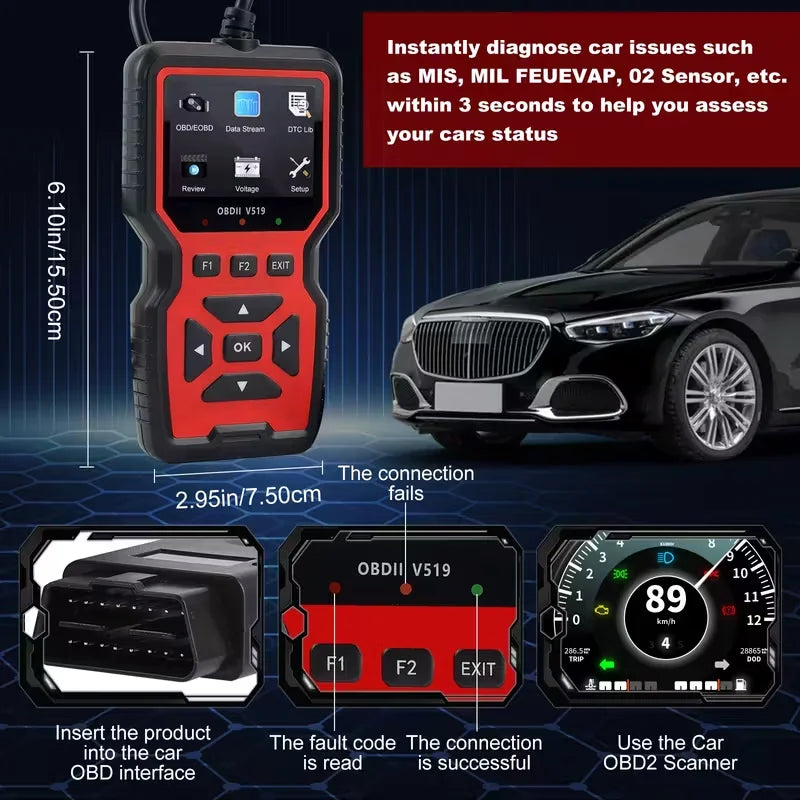 Smart OBD2 Diagnostic Scanner (Check Engine Code Reader)