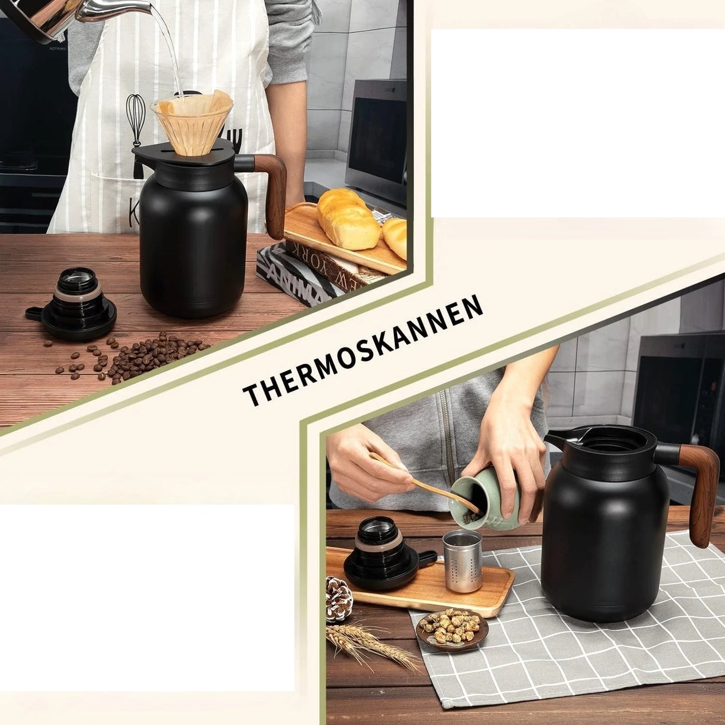 1pc 1500ml Thermos Pot with Intelligent Temperature Display Can Be Drunk on The Way To Work, in The Office or On The Road.