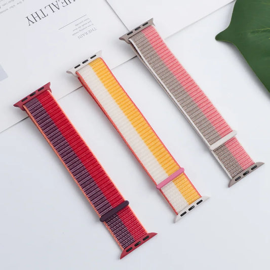 Nylon Loop Strap for Apple Watch Band 46mm 44mm 40mm 42mm 45mm 41mm 49mm 44 mm Bracelet iWatch Series Ultra 2 11 10 9 SE 7 6 5 4