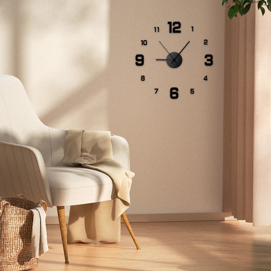 Creative Frameless DIY Wall Clock – Modern Silent Wall Decoration for Living Room & Office