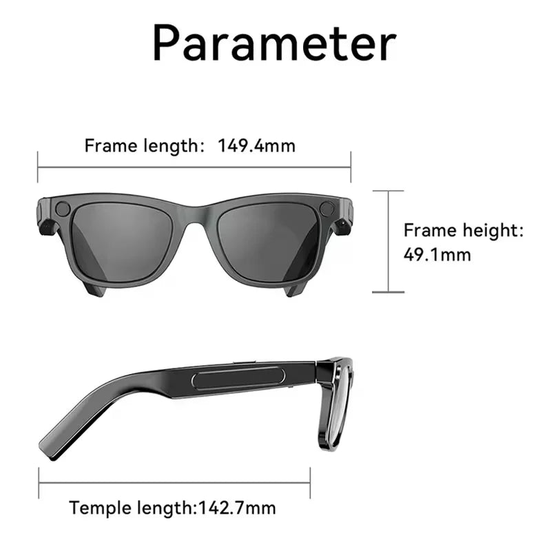 AI Smart Glasses 8MP – HD Camera, Video Recording & Voice Assistant
