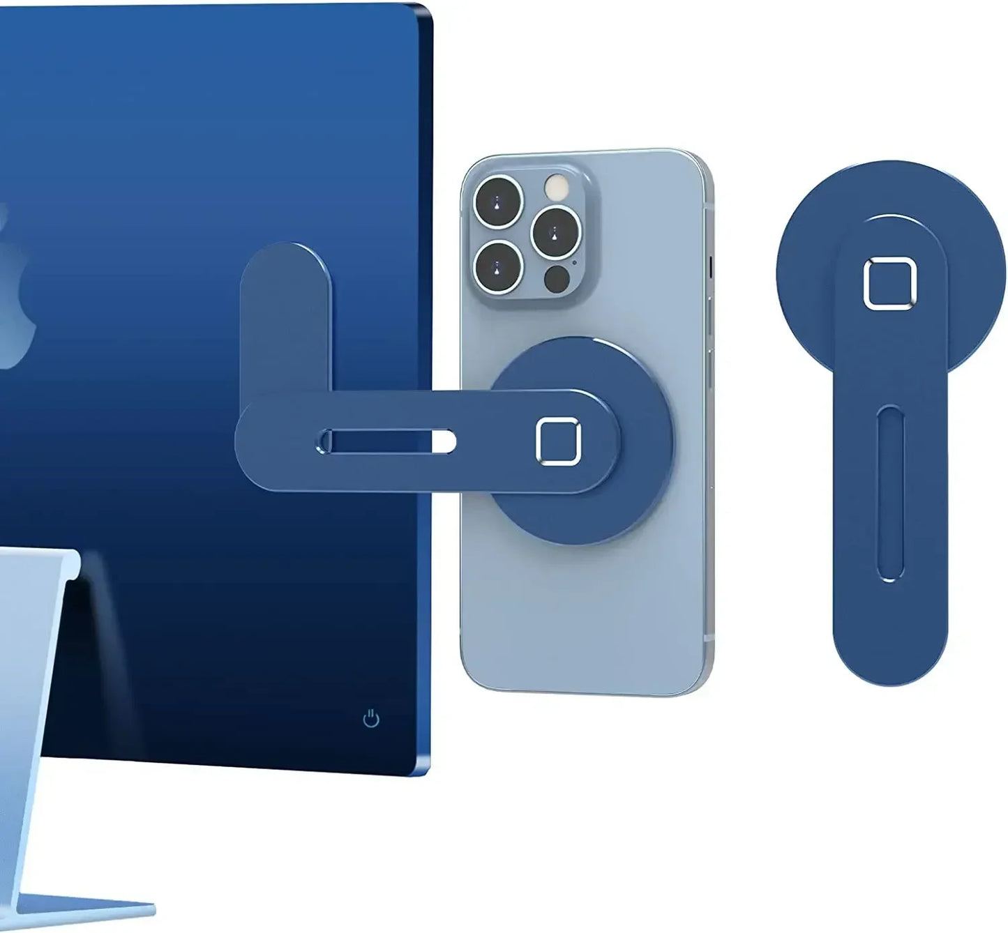Magnetic Foldable Laptop & Phone Holder for Monitor Side Mount