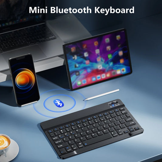 Mini Bluetooth Wireless Keyboard – Rechargeable for Laptop, Tablet & Phone (iOS/Android/Windows)