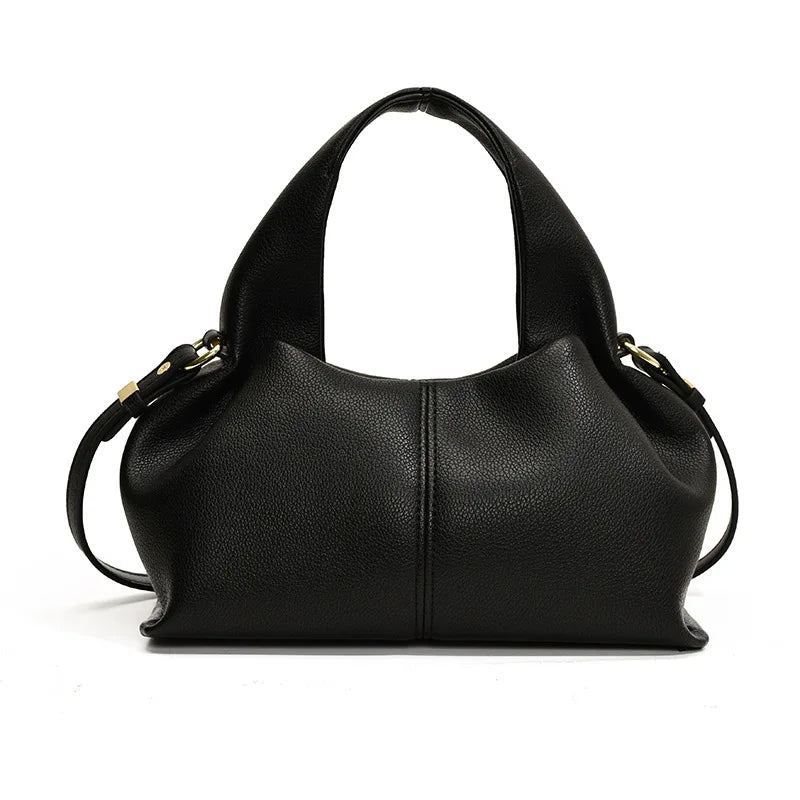 2026 Stylish Designer French Cloud Bag Niche Genuine Leather High-End Crossbody Dumpling Bag Versatile Handbag Shoulder Bag