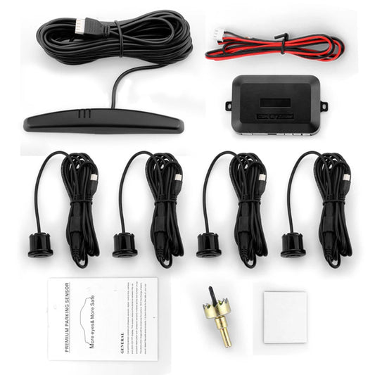 Car Parking Sensor Kit – LED Display with Buzzer & 4 Probes (Reverse Assist System)