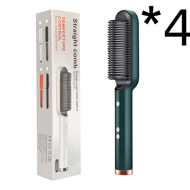 2-in-1 Hair Straightener & Curling Brush (Negative Ion)