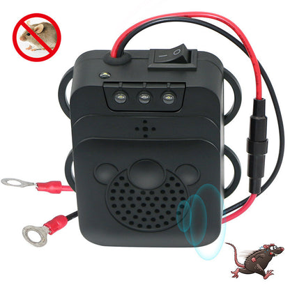 Ultrasonic Rodent Repellent for Vehicles – 12V LED Rat Deterrent Device
