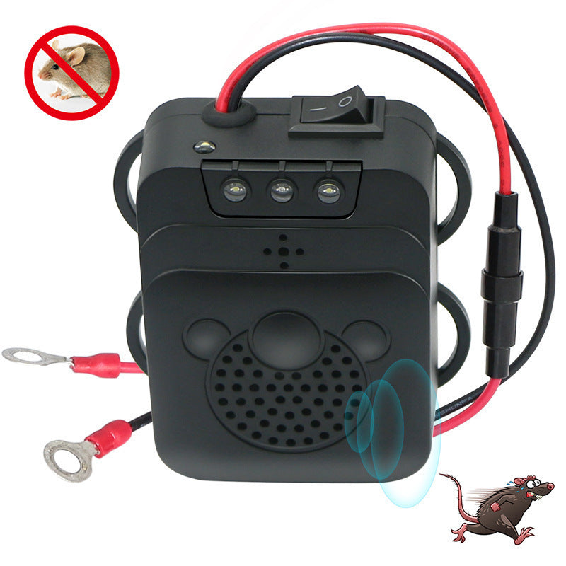 Ultrasonic Rodent Repellent for Vehicles – 12V LED Rat Deterrent Device