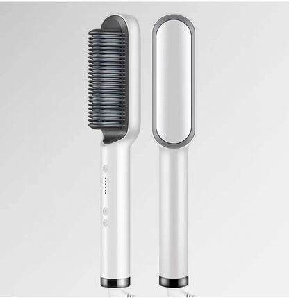 2-in-1 Hair Straightener & Curling Brush (Negative Ion)