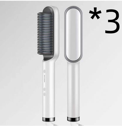2-in-1 Hair Straightener & Curling Brush (Negative Ion)