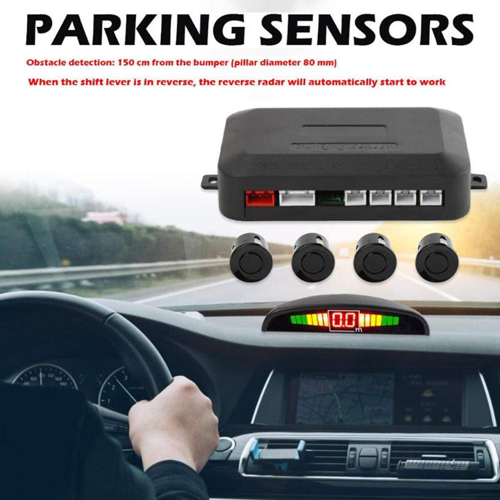 Car Parking Sensor Kit – LED Display with Buzzer & 4 Probes (Reverse Assist System)