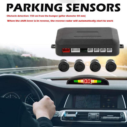 Car Parking Sensor Kit – LED Display with Buzzer & 4 Probes (Reverse Assist System)