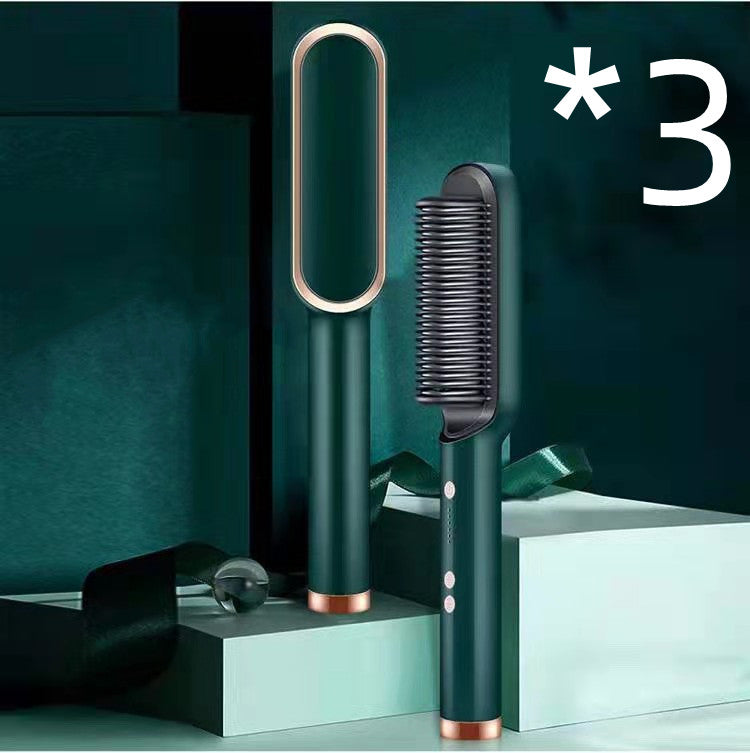 2-in-1 Hair Straightener & Curling Brush (Negative Ion)