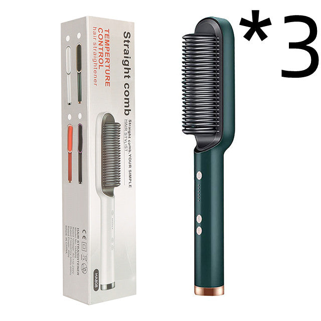 2-in-1 Hair Straightener & Curling Brush (Negative Ion)