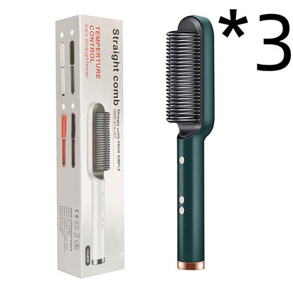 2-in-1 Hair Straightener & Curling Brush (Negative Ion)