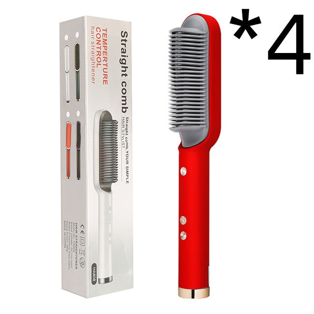 2-in-1 Hair Straightener & Curling Brush (Negative Ion)