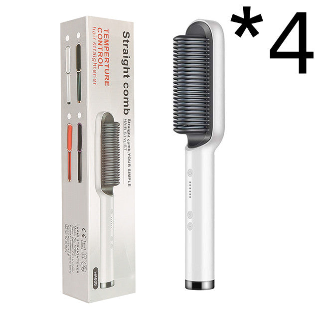 2-in-1 Hair Straightener & Curling Brush (Negative Ion)