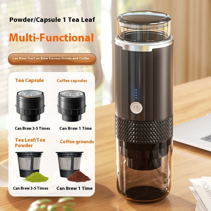 Portable Capsule Coffee Machine (Rechargeable Travel Espresso Maker)
