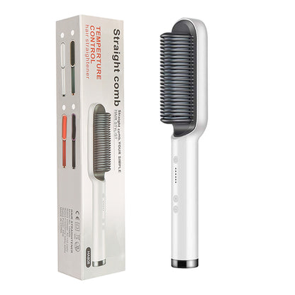2-in-1 Hair Straightener & Curling Brush (Negative Ion)