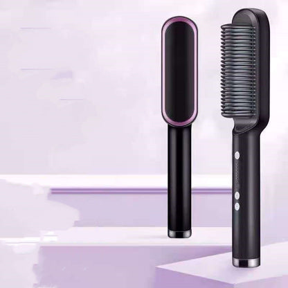 2-in-1 Hair Straightener & Curling Brush (Negative Ion)