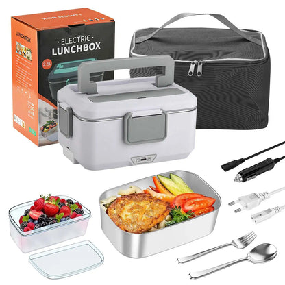 Electric Heating Lunch Box 1.5L–2.5L – Portable Stainless Steel Food Warmer 12V/220V for Car & Home