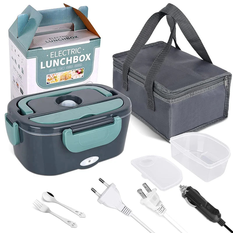 Electric Heating Lunch Box 1.5L–2.5L – Portable Stainless Steel Food Warmer 12V/220V for Car & Home