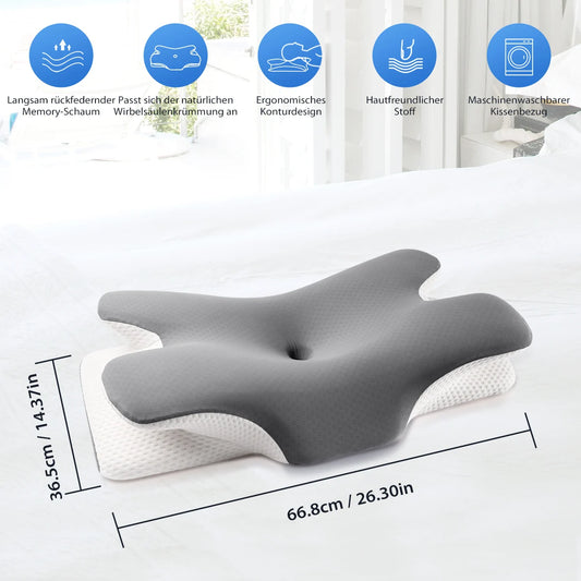 Neck Pillow, Eergonomic Pillow, Odorless Bed Pillows Deep Sleep, Sleeping Cooling Pillow for Side Back Stomach Sleeper