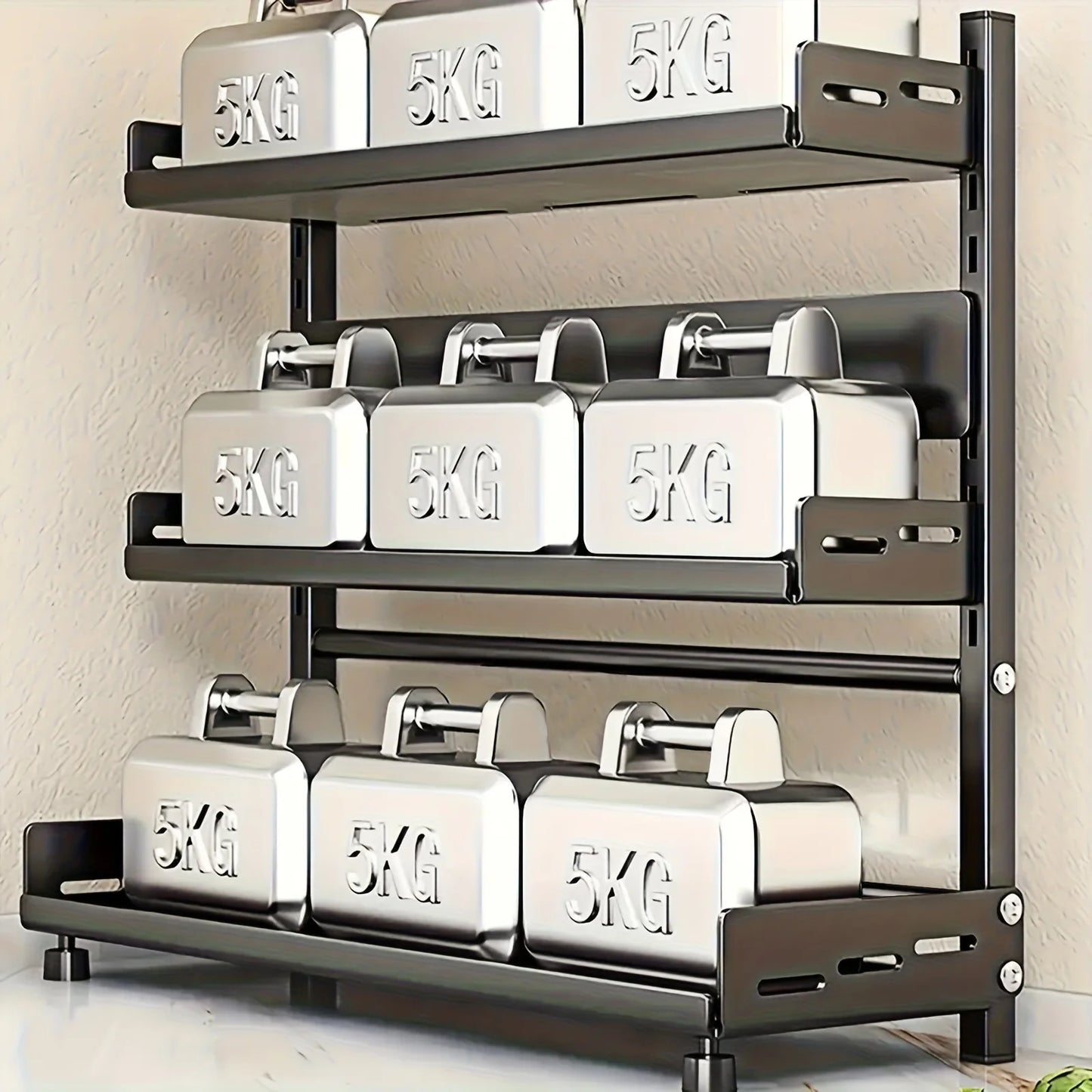 1-Pack carbon steel Kitchen shelf 3 levels-Compact Storage for work top, pantry or closet stand
