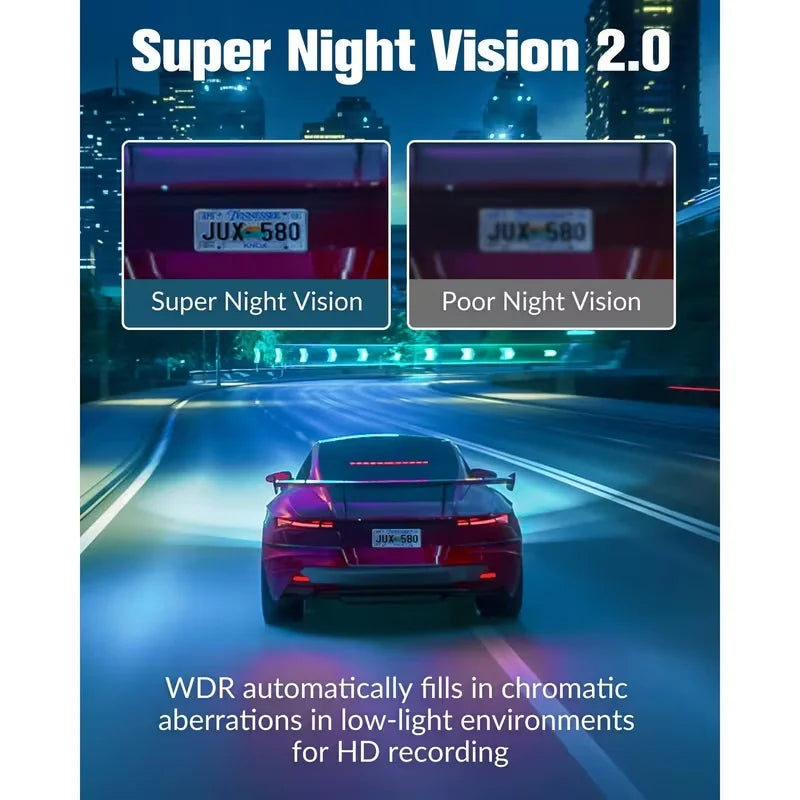Triple Lens Dash Cam 2.1 inches1080P Full HD Car WiFi APP Control g-sense Car Camera Recorder Optional GPS Parking Monitoring