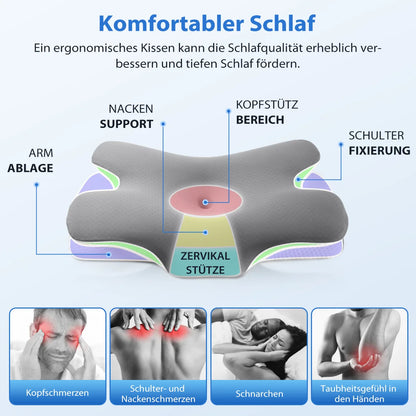 Neck Pillow, Eergonomic Pillow, Odorless Bed Pillows Deep Sleep, Sleeping Cooling Pillow for Side Back Stomach Sleeper