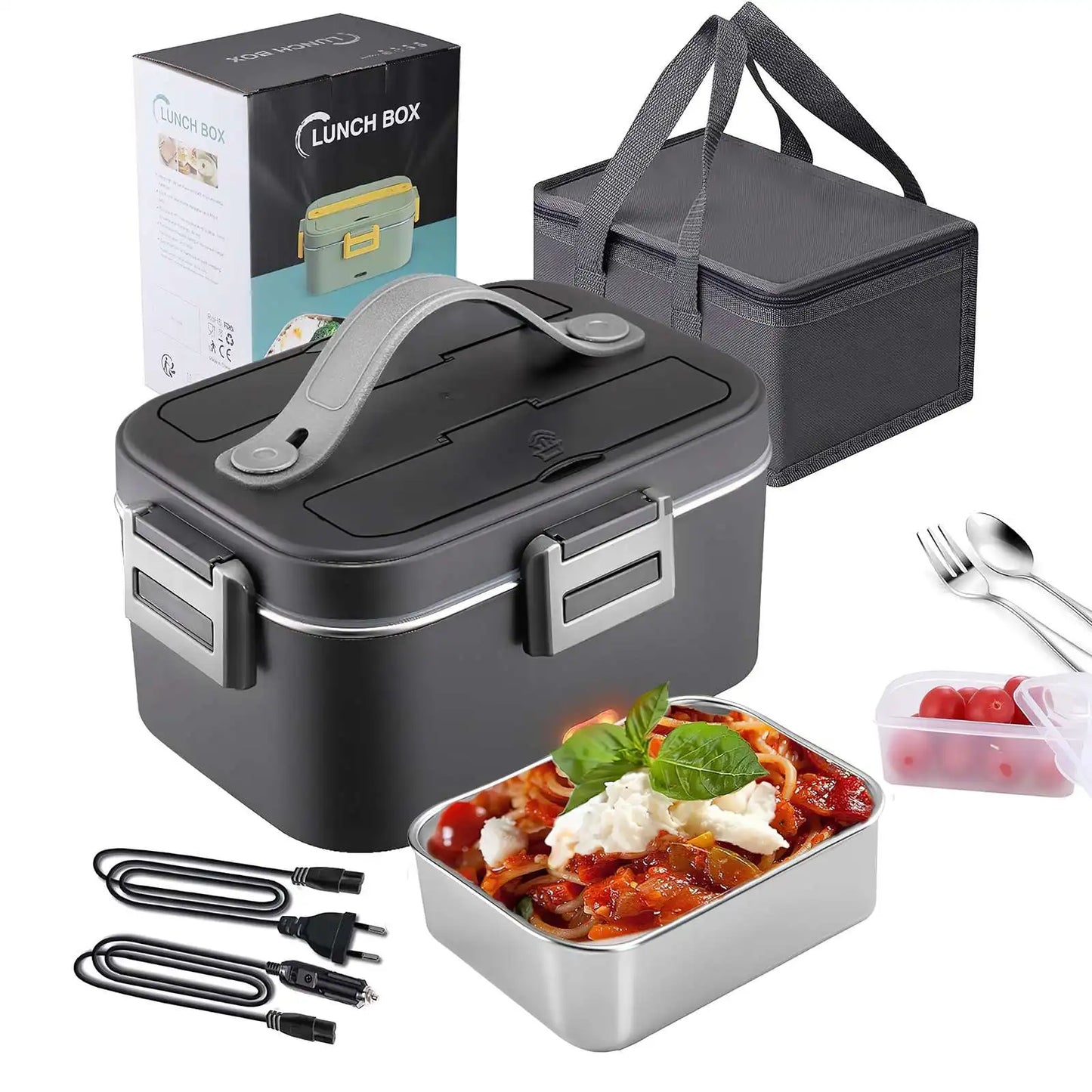 Electric Heating Lunch Box 1.5L–2.5L – Portable Stainless Steel Food Warmer 12V/220V for Car & Home