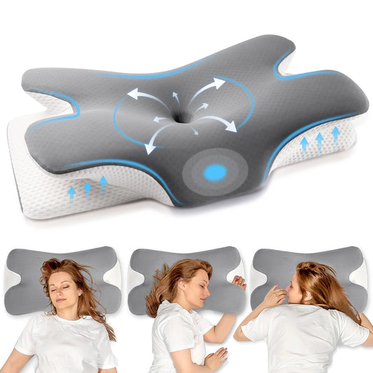 Neck Pillow, Eergonomic Pillow, Odorless Bed Pillows Deep Sleep, Sleeping Cooling Pillow for Side Back Stomach Sleeper