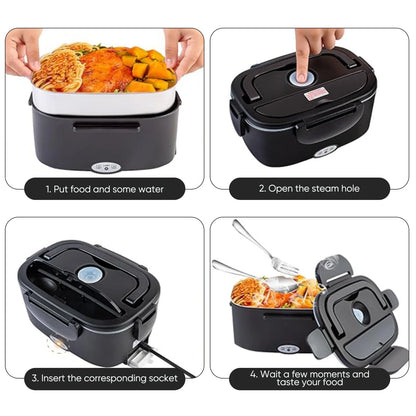 Electric Heating Lunch Box 1.5L–2.5L – Portable Stainless Steel Food Warmer 12V/220V for Car & Home