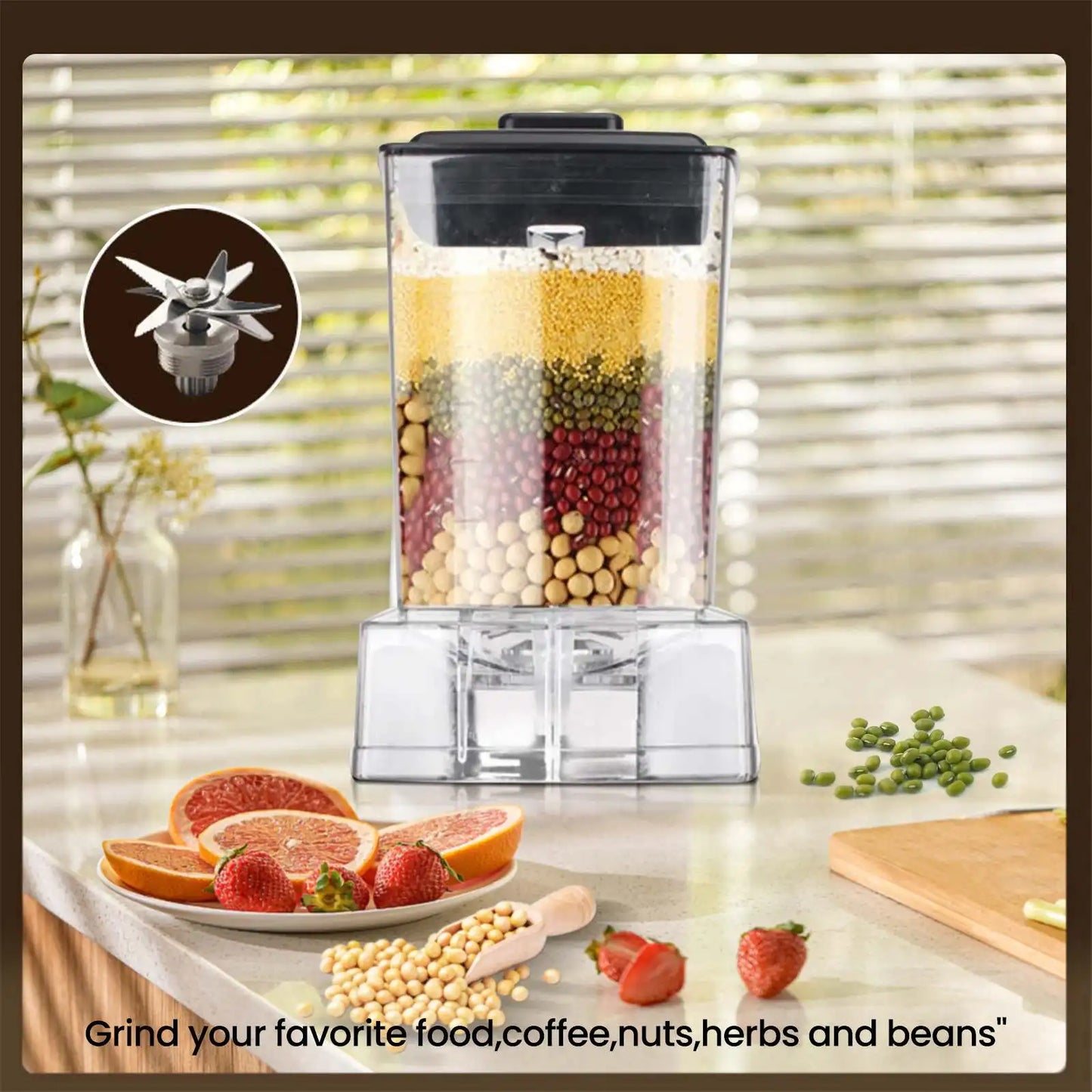 800W Blender 2.5L – 9-Speed Smoothie Maker with Ice Crushing & Stainless Steel Blades (220V)