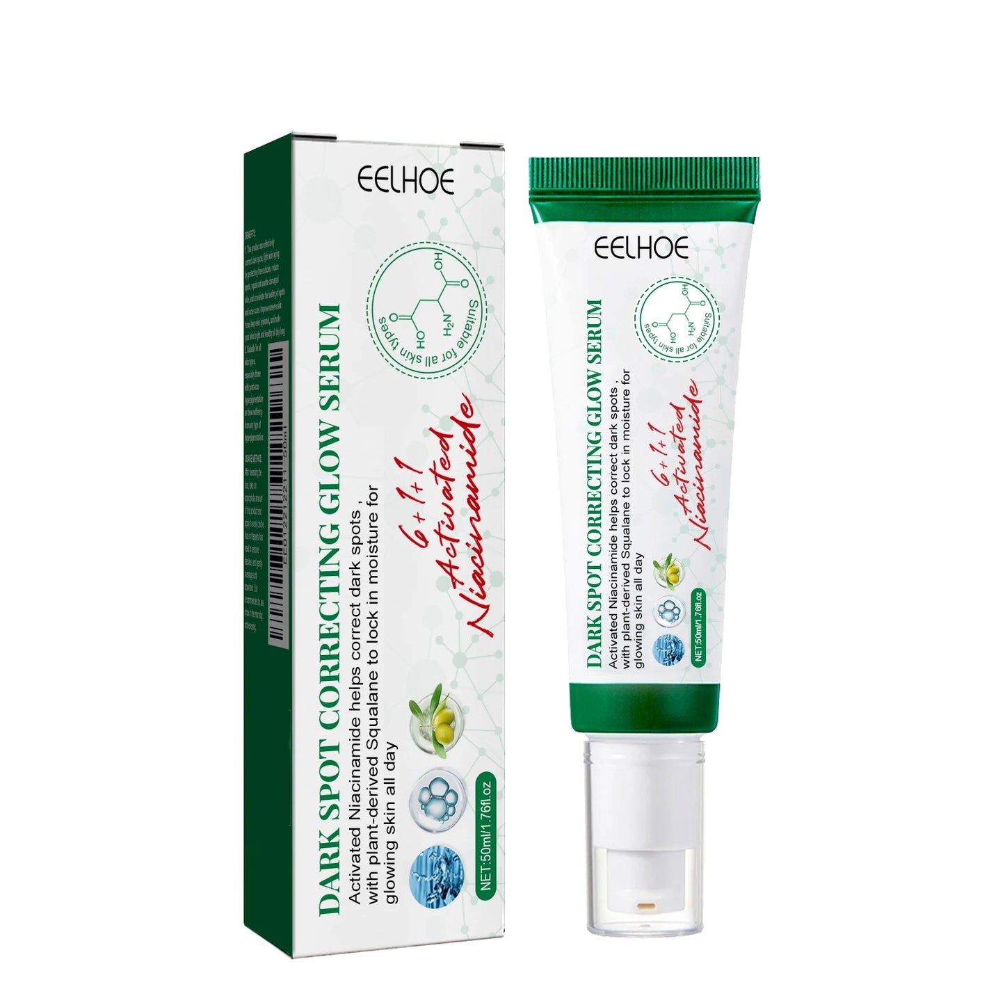 EELHOE Face Glowing Serum Daily Dark Spot Corrector Brightening Skin Tone Reduce Dullness Moisturizing Smoothing Face Serum