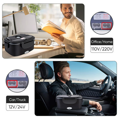 Electric Heating Lunch Box 1.5L–2.5L – Portable Stainless Steel Food Warmer 12V/220V for Car & Home