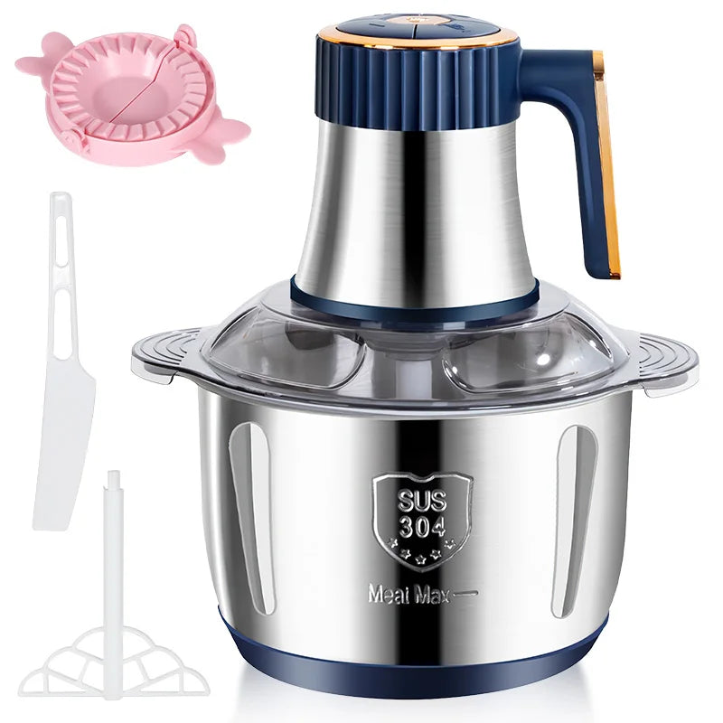 Electric Meat Grinder & Food Chopper 5L – Stainless Steel Multifunction Kitchen Processor