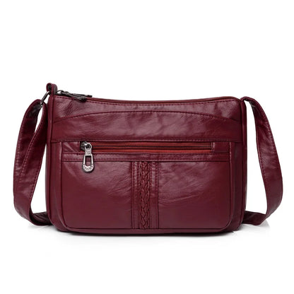 Fashion All-match Solid Color Messenger Bag High Capacity Womens Shoulder Bags 2021 New High Quality Pu Leather Women Handbag