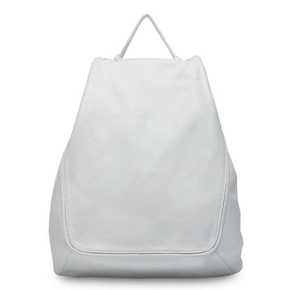Zency Classic Genuine Leather Women’s Backpack – Khaki Roomy Satchel with A4 & iPad Storage