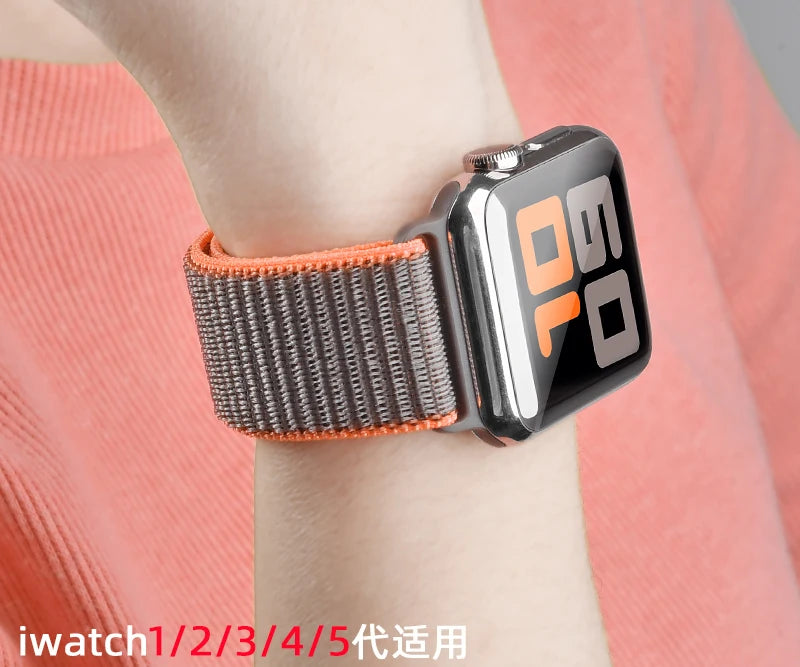 Nylon Loop Strap for Apple Watch Band 46mm 44mm 40mm 42mm 45mm 41mm 49mm 44 mm Bracelet iWatch Series Ultra 2 11 10 9 SE 7 6 5 4